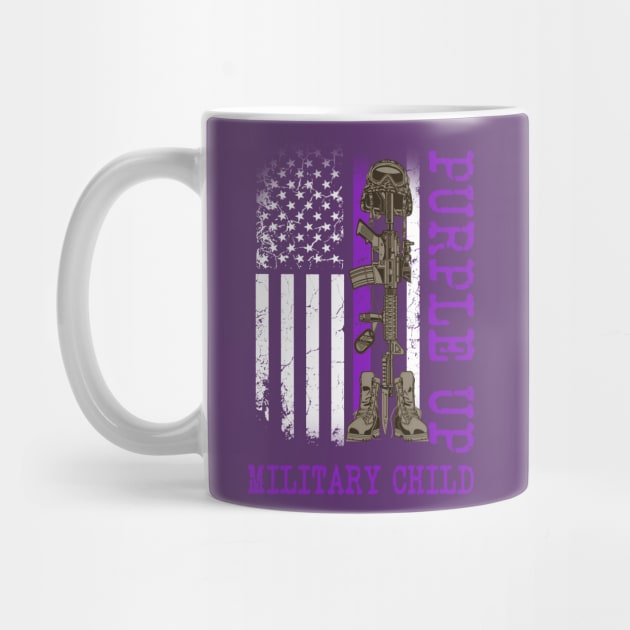 Purple up Military Kids Shirt Military Child Month Us Flags by peskybeater